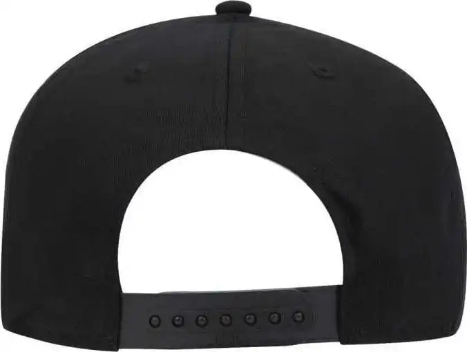 Otto 167 1198 Snap 5 Panel Mid Profile Snapback Hat Black / one Size Fits Most
