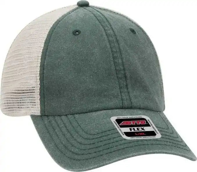 Otto 169-1264 Flex 6 Panel Low Profile Garment Washed Pigment Dyed Superior Cotton Twill W/ Soft Polyester Mesh Back
