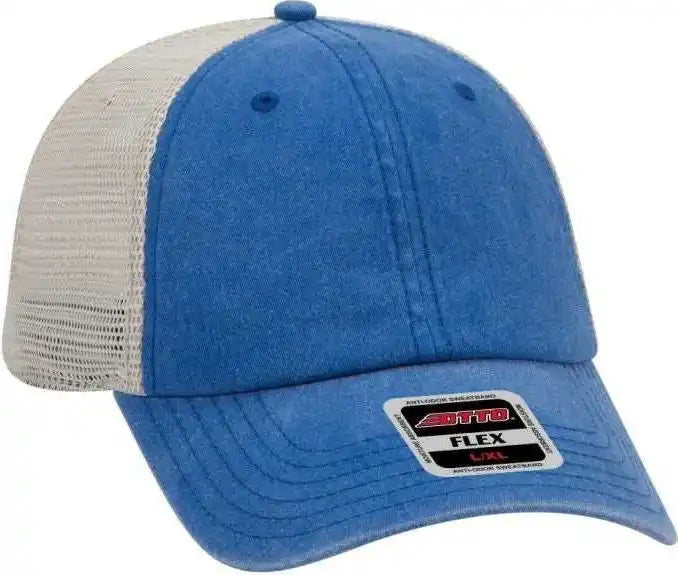 Otto 169-1264 Flex 6 Panel Low Profile Garment Washed Pigment Dyed Superior Cotton Twill W/ Soft Polyester Mesh Back