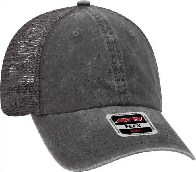 Otto 169-1264 Flex 6 Panel Low Profile Garment Washed Pigment Dyed Superior Cotton Twill W/ Soft Polyester Mesh Back