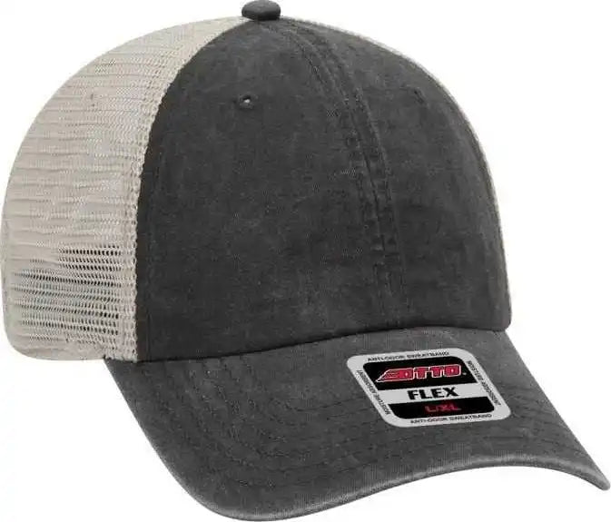 Otto 169-1264 Flex 6 Panel Low Profile Garment Washed Pigment Dyed Superior Cotton Twill W/ Soft Polyester Mesh Back