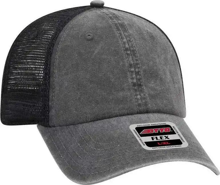 Otto 169 1264 Flex 6 Panel Low Profile Garment Washed Pigment Dyed Superior Cotton Twill W/ Soft Polyester Mesh Back