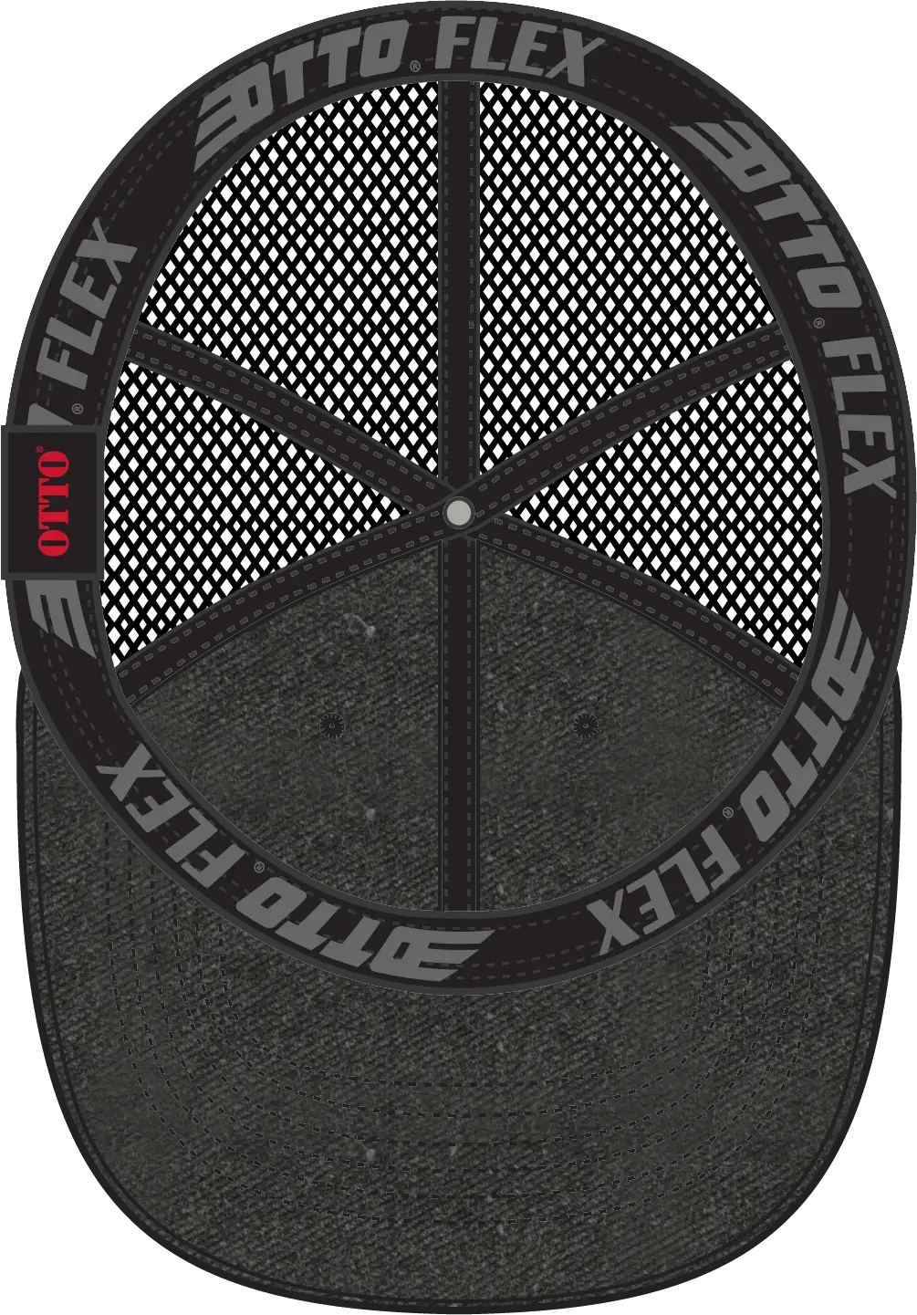 Otto 169-1264 ?Otto Flex’ Fitted 6 Panel Low Profile Mesh Back Trucker Cap - Black