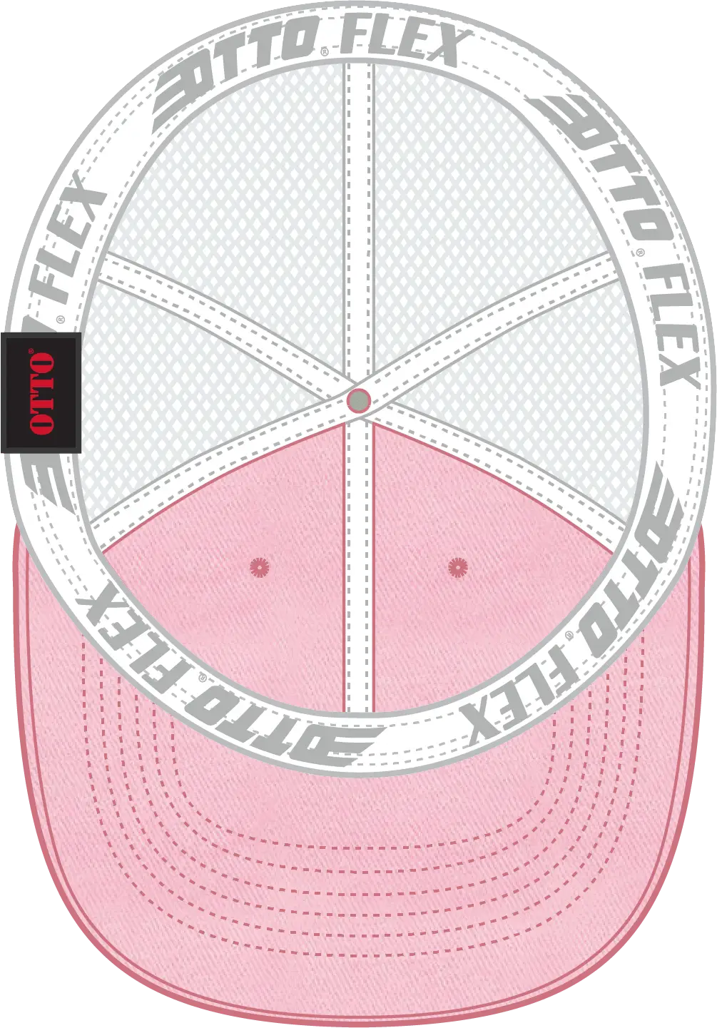 Otto 169-1264 ?Otto Flex’ Fitted 6 Panel Low Profile Mesh Back Trucker Cap - Pnk/pnk/wht