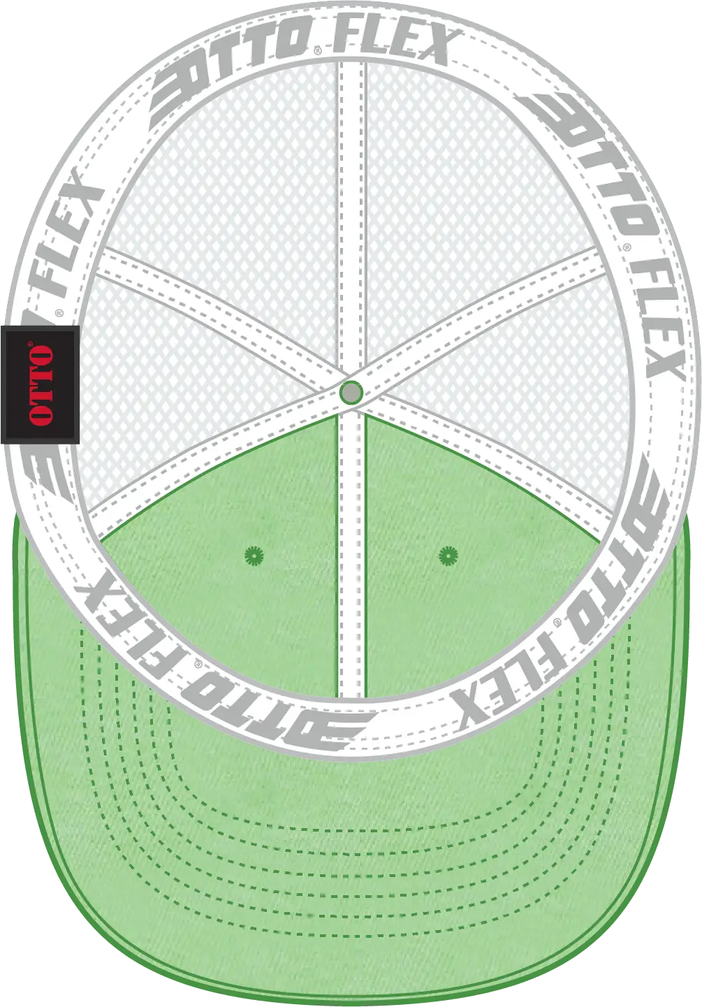 Otto 169-1264 ?Otto Flex’ Fitted 6 Panel Low Profile Mesh Back Trucker Cap - Lime/lime/wht