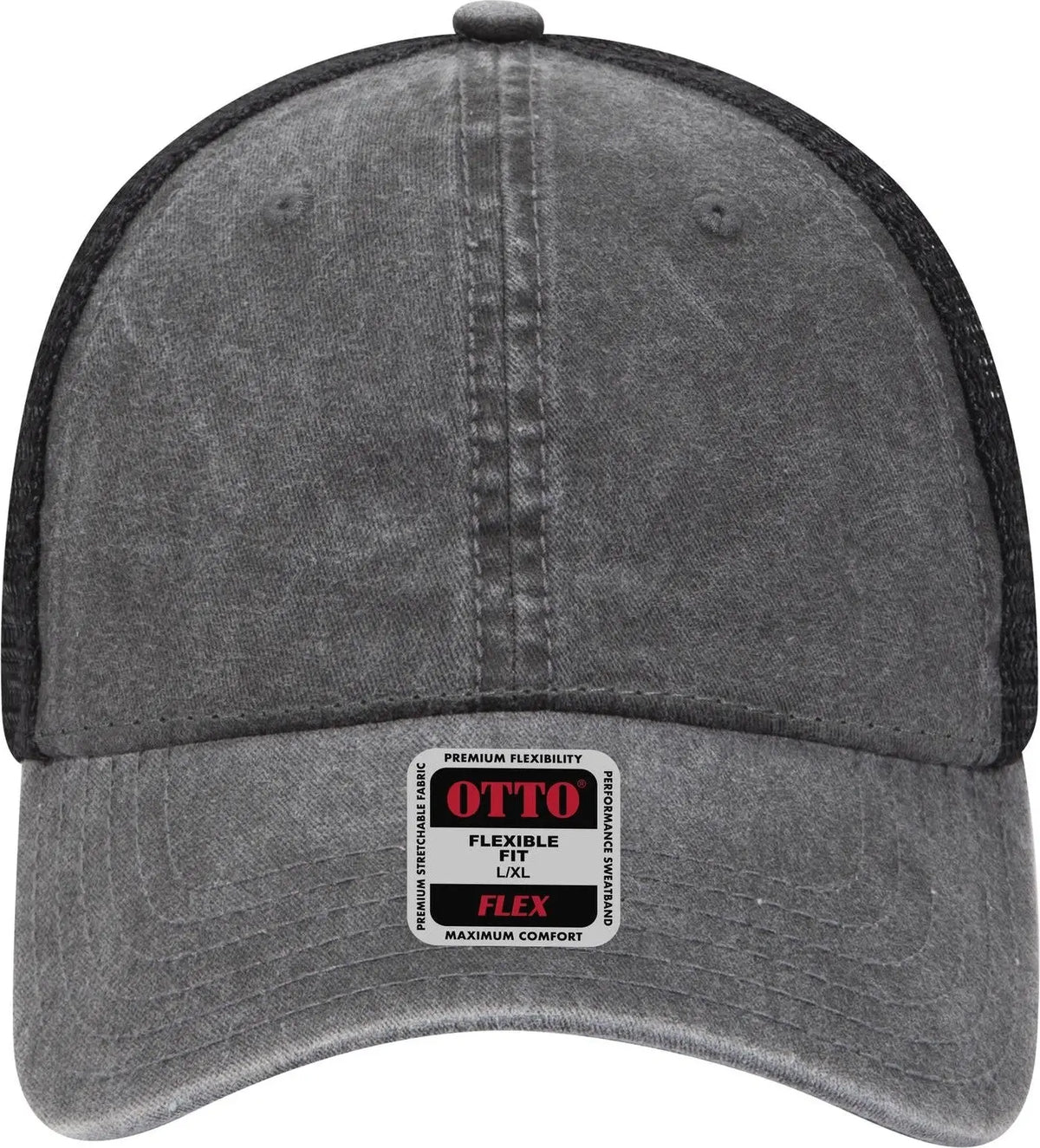 Otto 169-1264 ?Otto Flex’ Fitted 6 Panel Low Profile Mesh Back Trucker Cap - Black