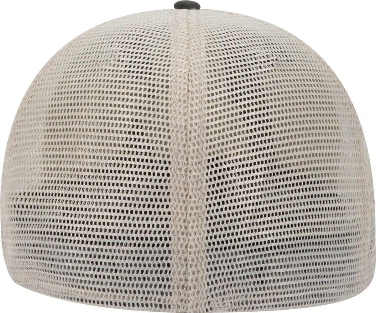 Otto 169-1264 ?Otto Flex’ Fitted 6 Panel Low Profile Mesh Back Trucker Cap - Blk/blk/kha