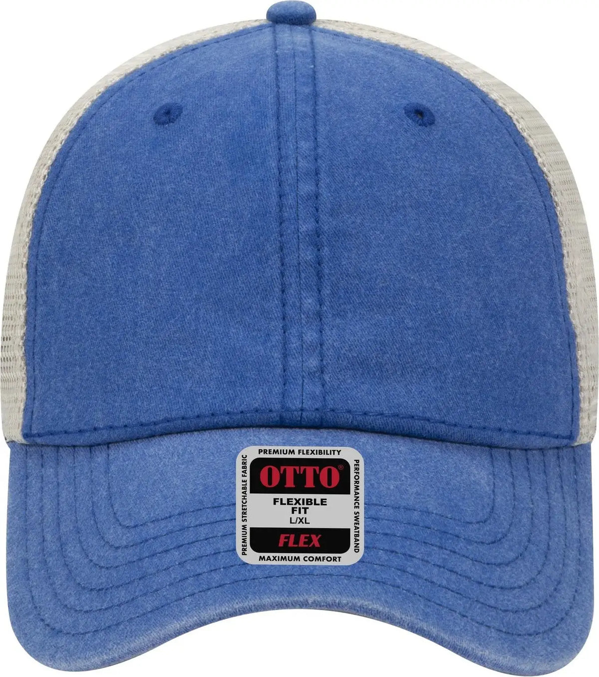 Otto 169-1264 ?Otto Flex’ Fitted 6 Panel Low Profile Mesh Back Trucker Cap - Ryl/ryl/kha