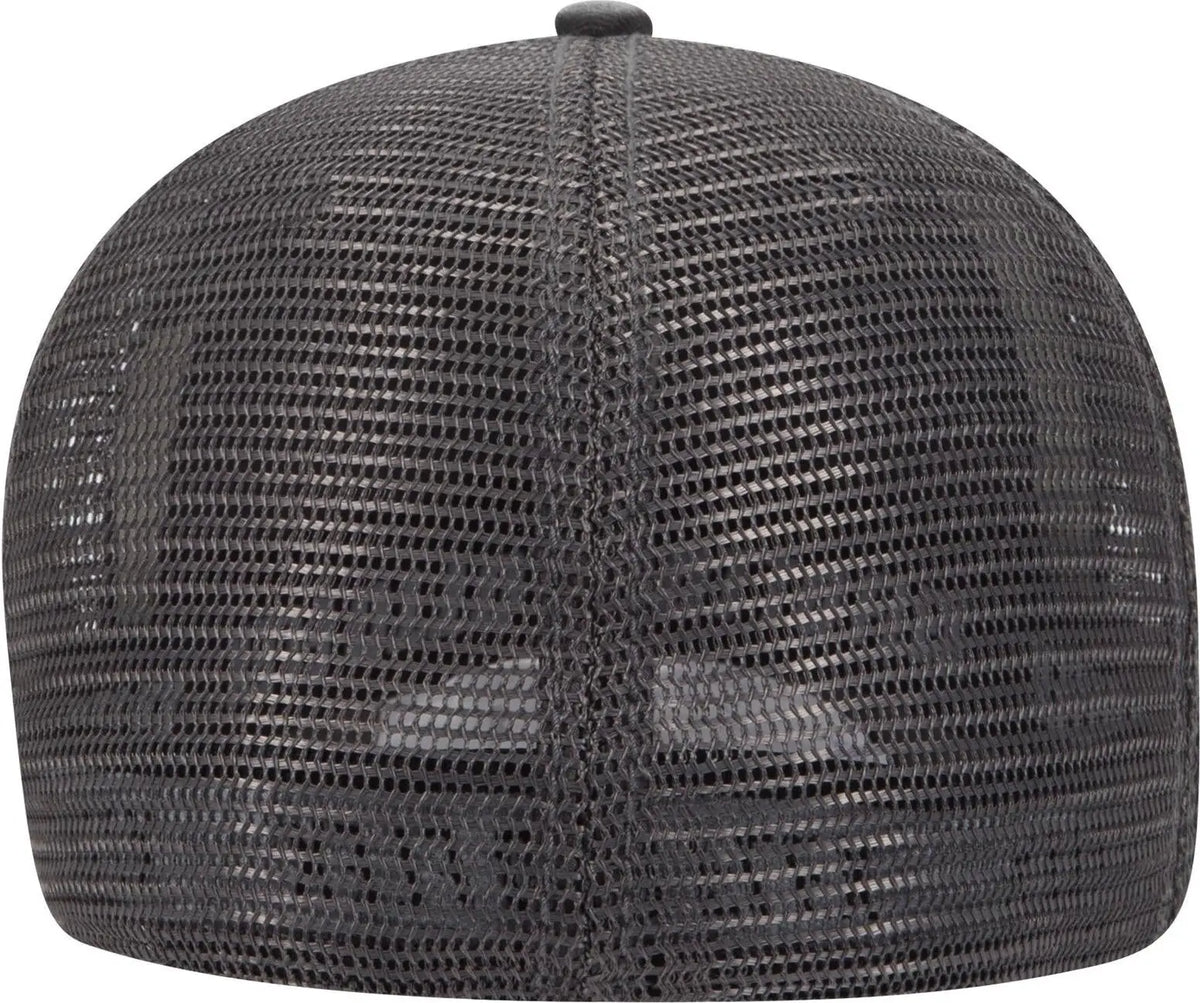 Otto 169-1264 ?Otto Flex’ Fitted 6 Panel Low Profile Mesh Back Trucker Cap - Blk/blk/ch.gry