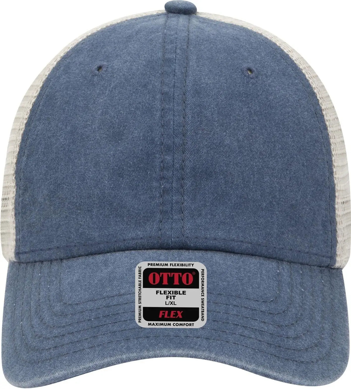 Otto 169-1264 ?Otto Flex’ Fitted 6 Panel Low Profile Mesh Back Trucker Cap - Nvy/nvy/kha