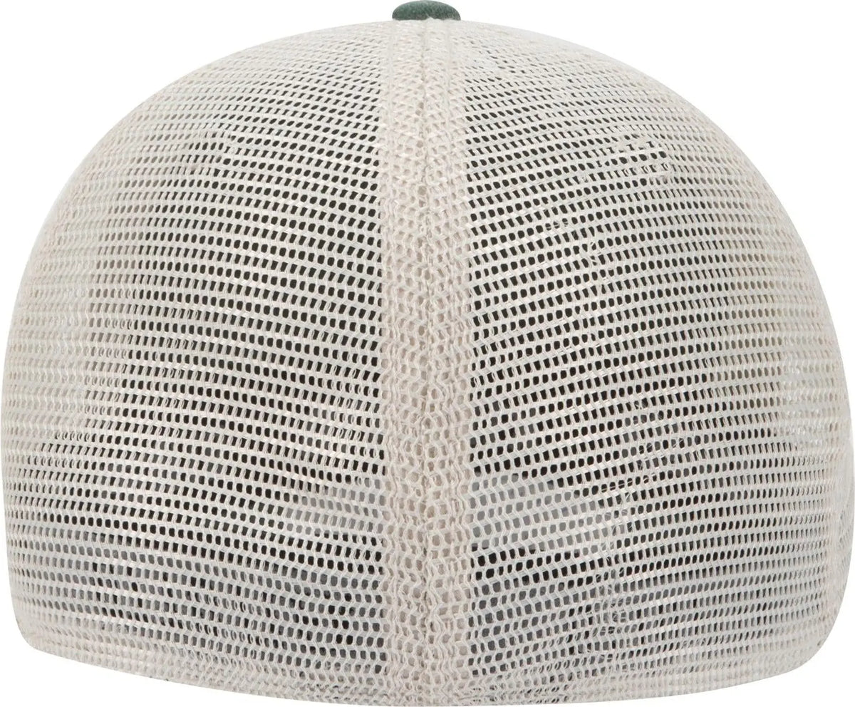 Otto 169-1264 ?Otto Flex’ Fitted 6 Panel Low Profile Mesh Back Trucker Cap - Dk.grn/dk.grn/kha