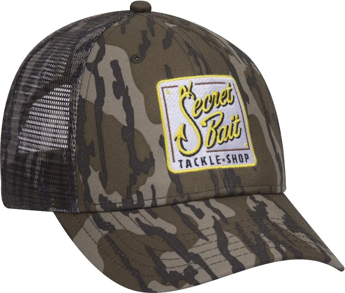 Otto 171-1292 Mossy Oak Camouflage Superior Polyester Twill 6 Panel Low Profile Mesh Back Trucker Cap - Bottomland