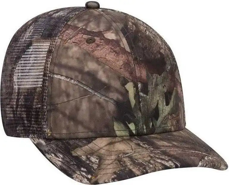 Otto 171 1292 Mossy Oak Camouflage Superior Polyester Twill 6 Panel Low Profile Mesh Back Baseball Cap Break Up Country