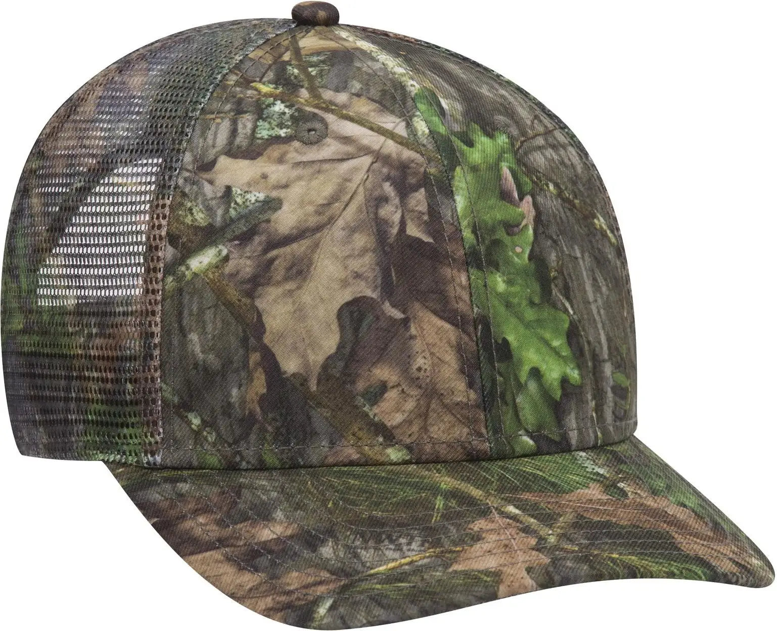 Otto 171-1292 Mossy Oak Camouflage Superior Polyester Twill 6 Panel Low Profile Mesh Back Trucker Cap - Obsession