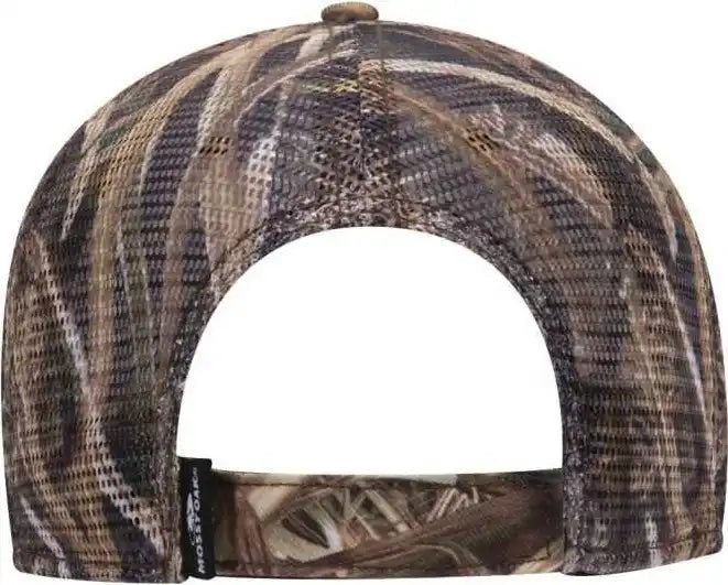 Otto 171-1292 Mossy Oak Camouflage Superior Polyester Twill 6 Panel Low Profile Mesh Back Baseball Cap - Shadow Grass