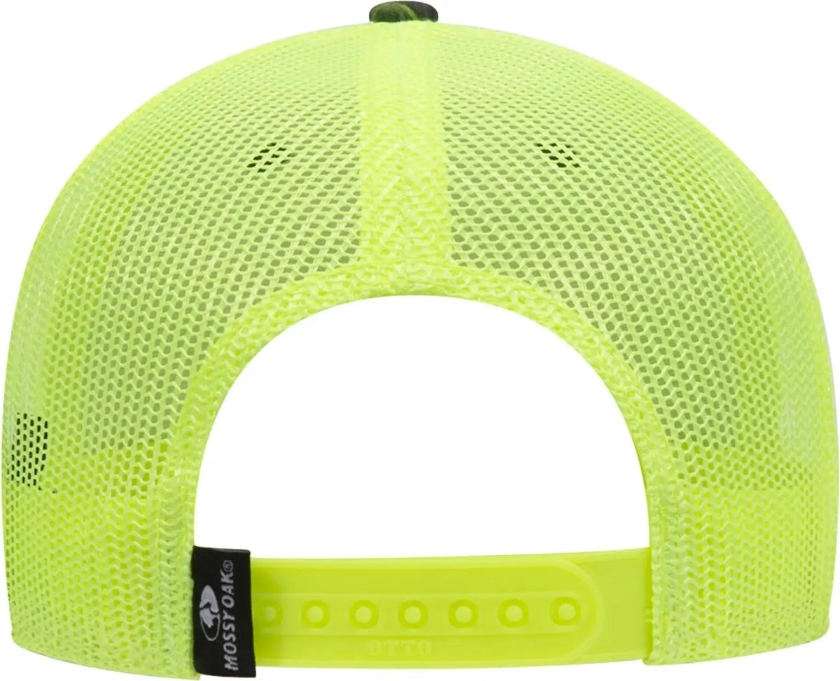 Otto 171-1293 Mossy Oak Camouflage 6 Panel Low Profile Mesh Back Trucker Cap - Obsession/n.ylw - 1/2’’ - 7 5/8’’