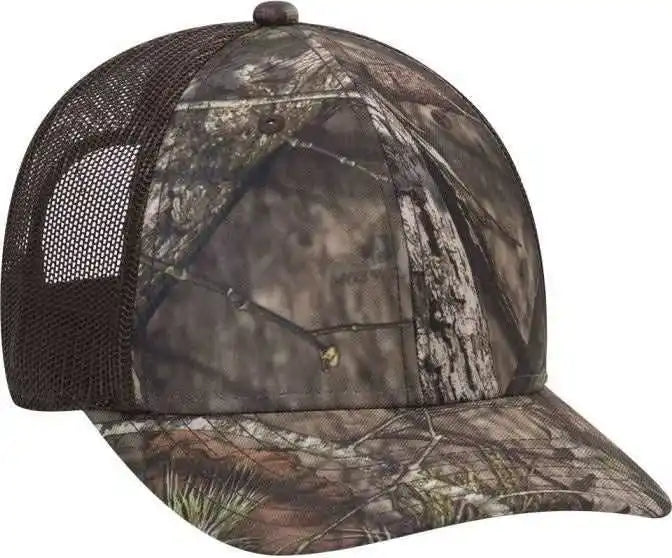 Otto 171 1293 Mossy Oak Camouflage Superior Polyester Twill 6 Panel Low Profile Mesh Back Baseball Cap Break Up Country