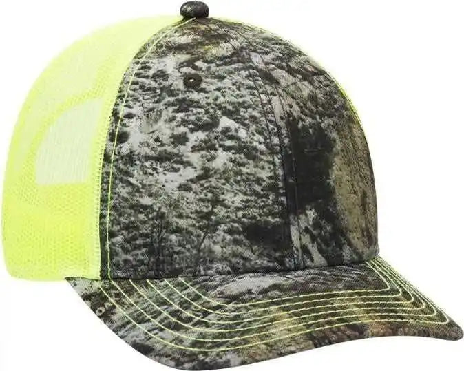 Otto 171 1293 Mossy Oak Camouflage Superior Polyester Twill 6 Panel Low Profile Mesh Back Baseball Cap Mountain Country