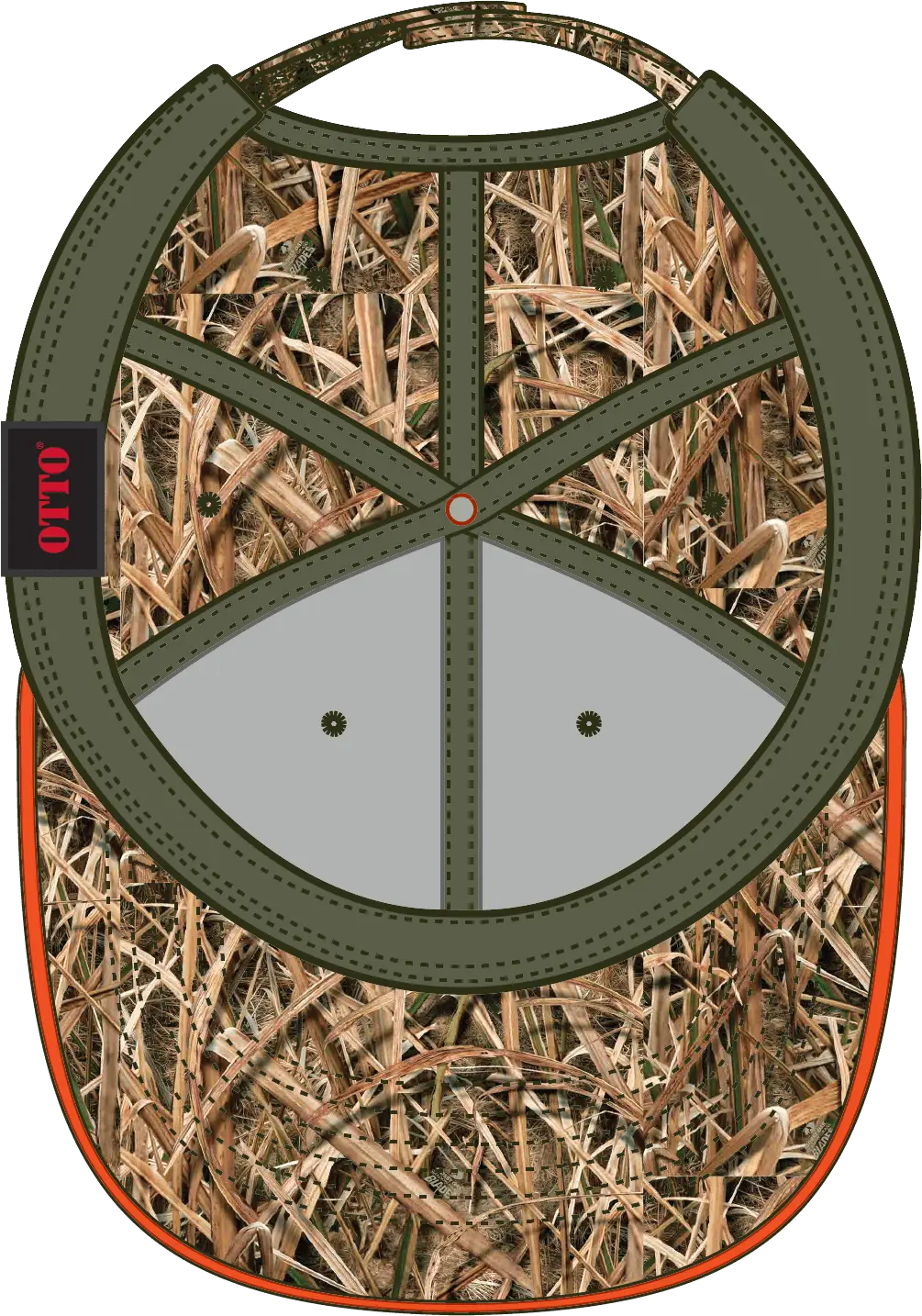 Otto 171-1294 Mossy Oak Camouflage Sandwich Visor 6 Panel Low Profile Baseball Cap - Shadow Grass Blades - 1/2’’ - 7