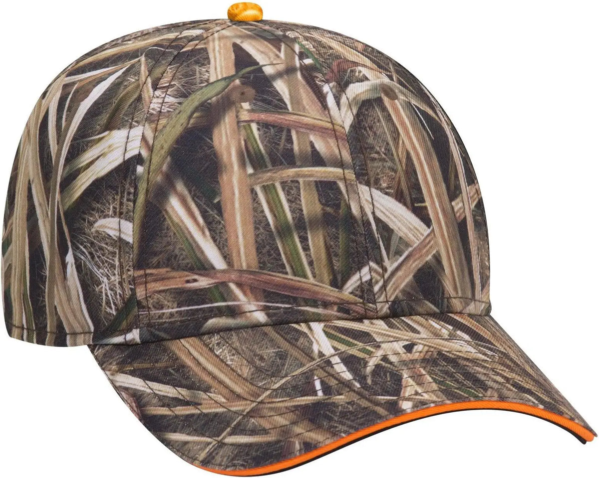Otto 171-1294 Mossy Oak Camouflage Sandwich Visor 6 Panel Low Profile Baseball Cap - Shadow Grass Blades - 1/2’’ - 7