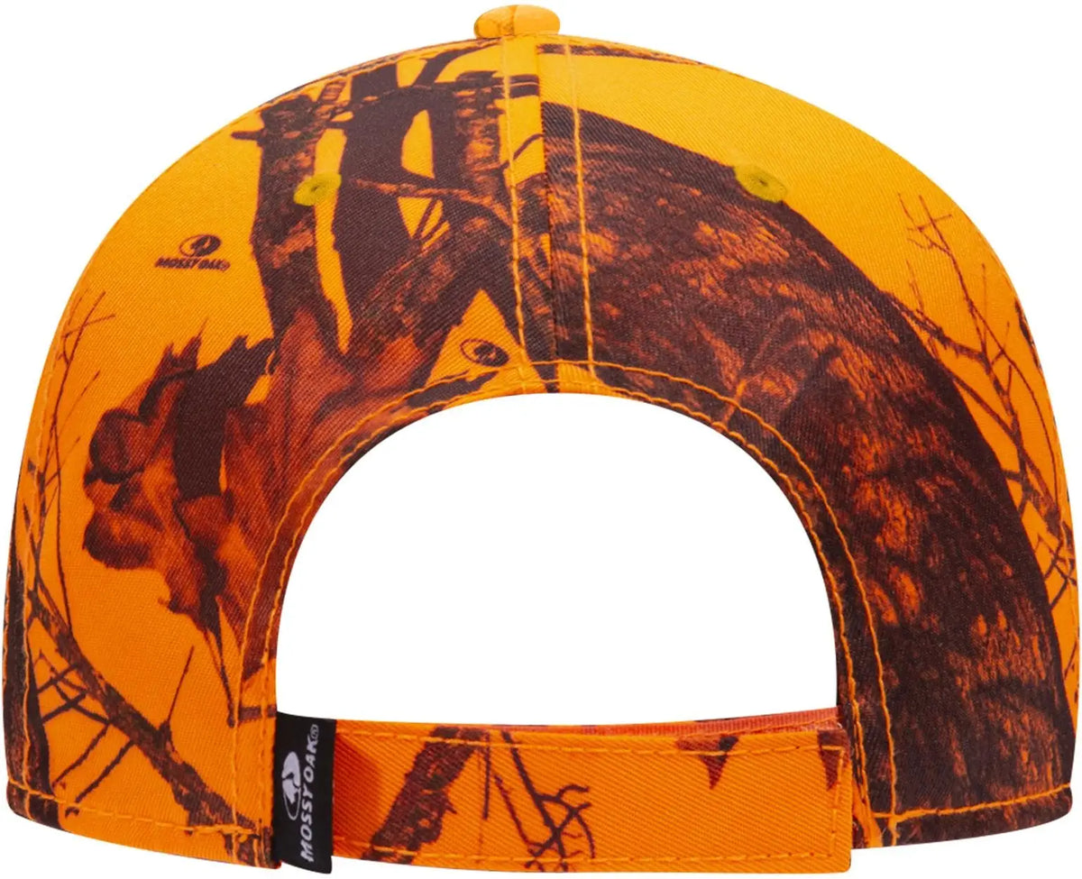 Otto 171-1294 Mossy Oak Camouflage Sandwich Visor 6 Panel Low Profile Baseball Cap - Blaze - 1/2’’ - 7 5/8’’