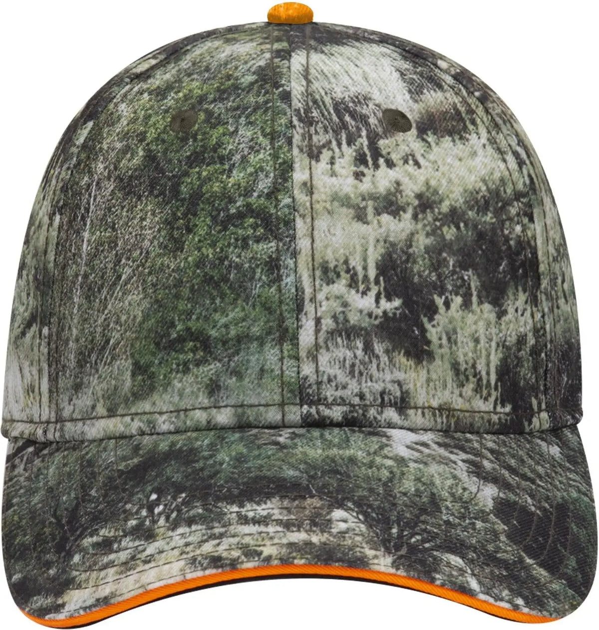 Otto 171-1294 Mossy Oak Camouflage Sandwich Visor 6 Panel Low Profile Baseball Cap - Mountain Country Range - 1/2’’ - 7