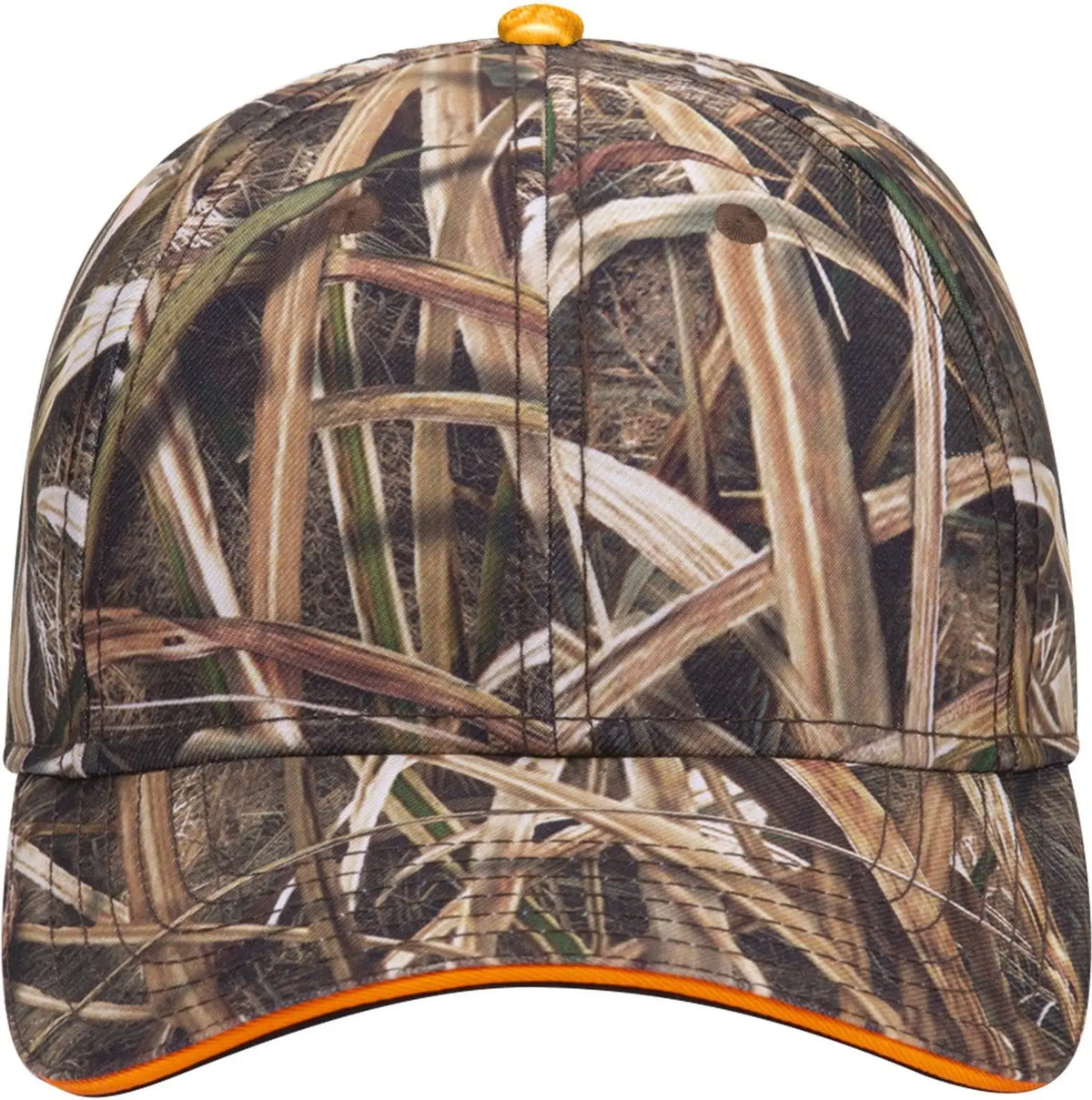 Otto 171-1294 Mossy Oak Camouflage Sandwich Visor 6 Panel Low Profile Baseball Cap - Shadow Grass Blades - 1/2’’ - 7