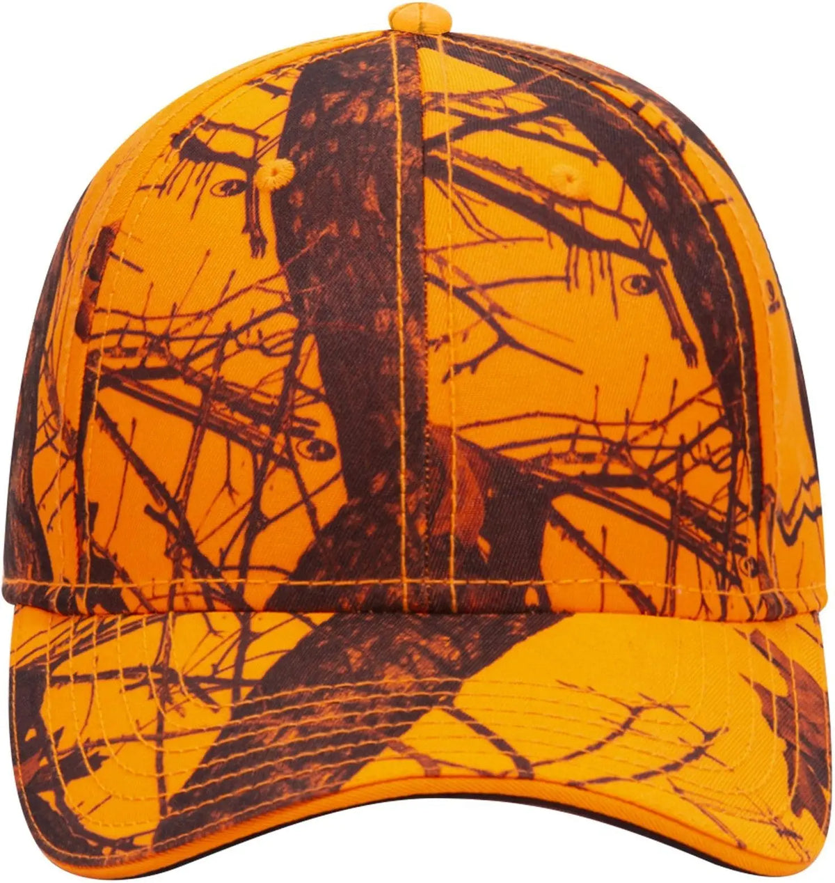 Otto 171-1294 Mossy Oak Camouflage Sandwich Visor 6 Panel Low Profile Baseball Cap - Blaze - 1/2’’ - 7 5/8’’