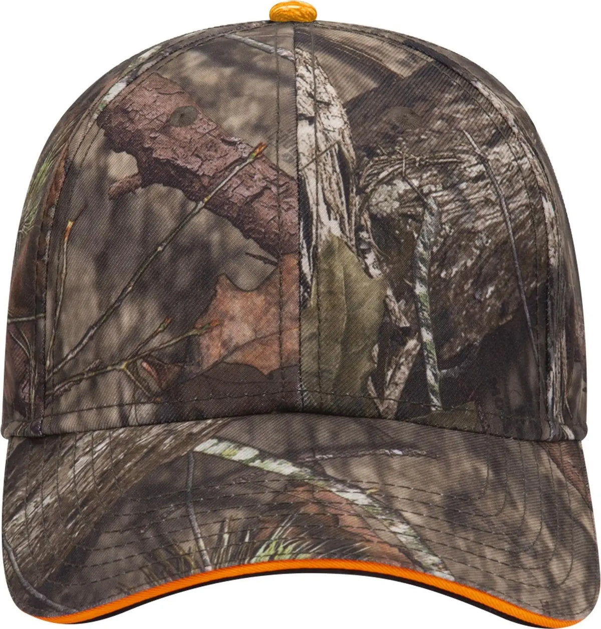 Otto 171-1294 Mossy Oak Camouflage Sandwich Visor 6 Panel Low Profile Baseball Cap - Break Up Country - 1/2’’ - 7 5/8’’