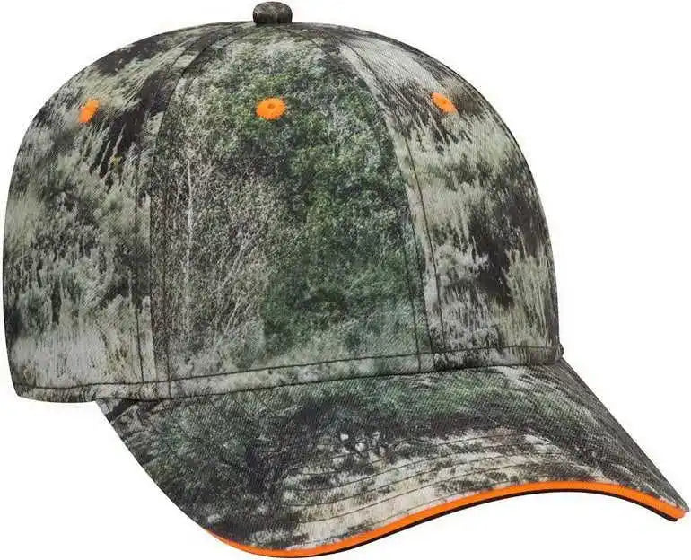 Otto 171 1294 Mossy Oak Camouflage Superior Polyester Twill Sandwich Visor 6 Panel Low Profile Baseball Cap Mountain