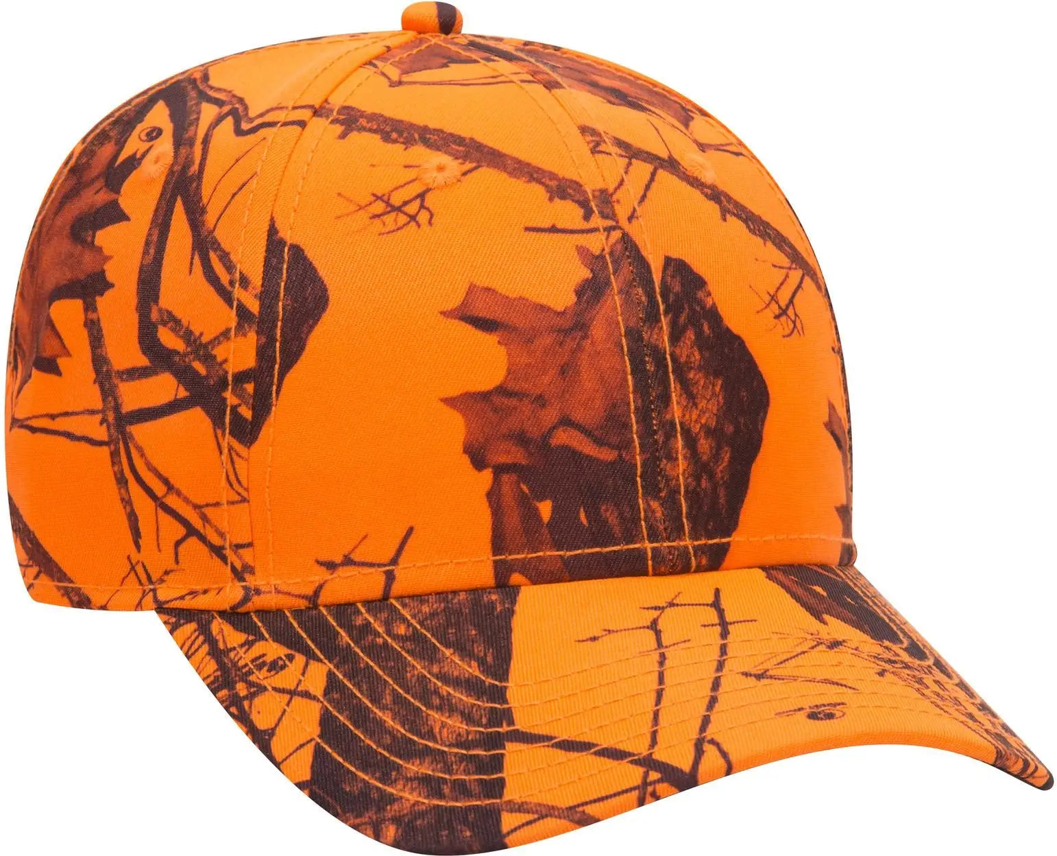 Otto 171-1295 Mossy Oak Camouflage 6 Panel Low Profile Baseball Cap - Blaze - 1/2’’ - 7 5/8’’