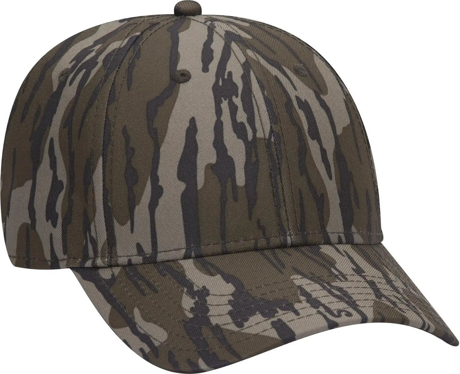 Otto 171-1295 Mossy Oak Camouflage 6 Panel Low Profile Baseball Cap - Bottomland - 1/2’’ - 7 5/8’’
