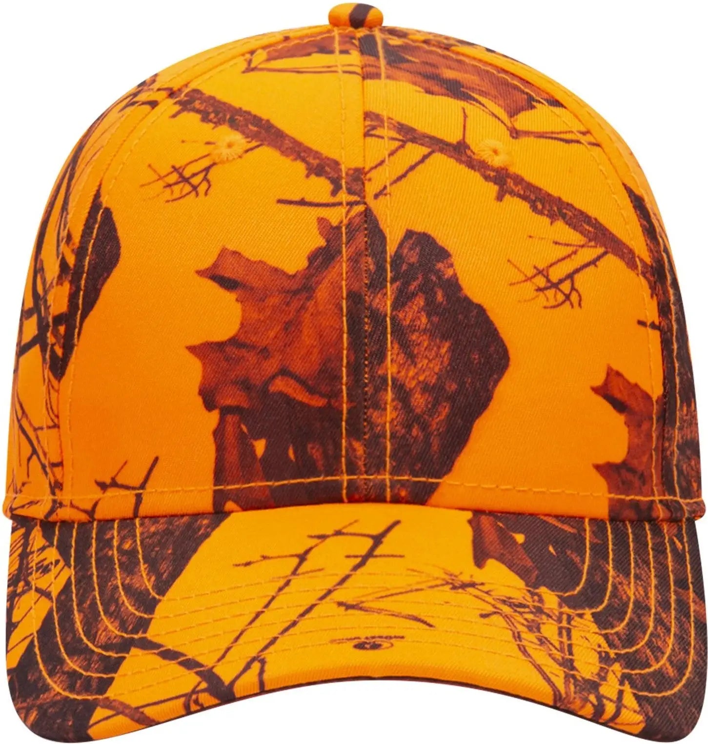 Otto 171-1295 Mossy Oak Camouflage 6 Panel Low Profile Baseball Cap - Blaze - 1/2’’ - 7 5/8’’