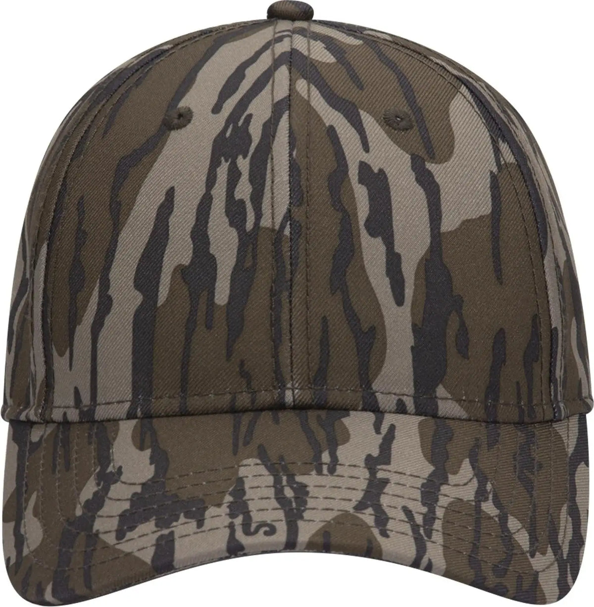 Otto 171-1295 Mossy Oak Camouflage 6 Panel Low Profile Baseball Cap - Bottomland - 1/2’’ - 7 5/8’’