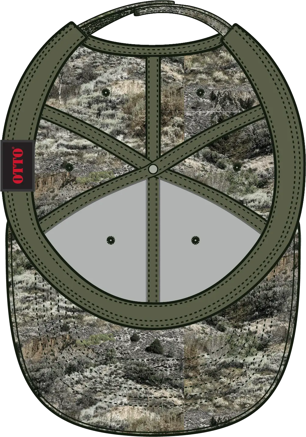 Otto 171-1295 Mossy Oak Camouflage 6 Panel Low Profile Baseball Cap - Mountain Country Range - 1/2’’ - 7 5/8’’