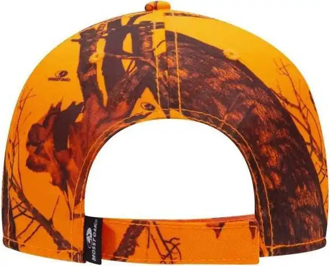 Otto 171-1295 Mossy Oak Camouflage Superior Polyester Twill 6 Panel Low Profile Baseball Cap - Blaze - one Size Fits