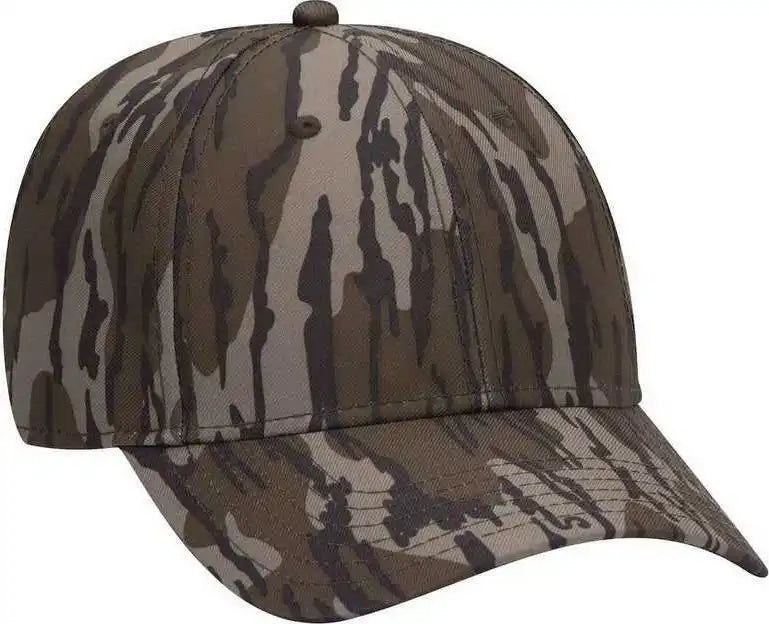 Otto 171-1295 Mossy Oak Camouflage Superior Polyester Twill 6 Panel Low Profile Baseball Cap - Bottomland - Mosely