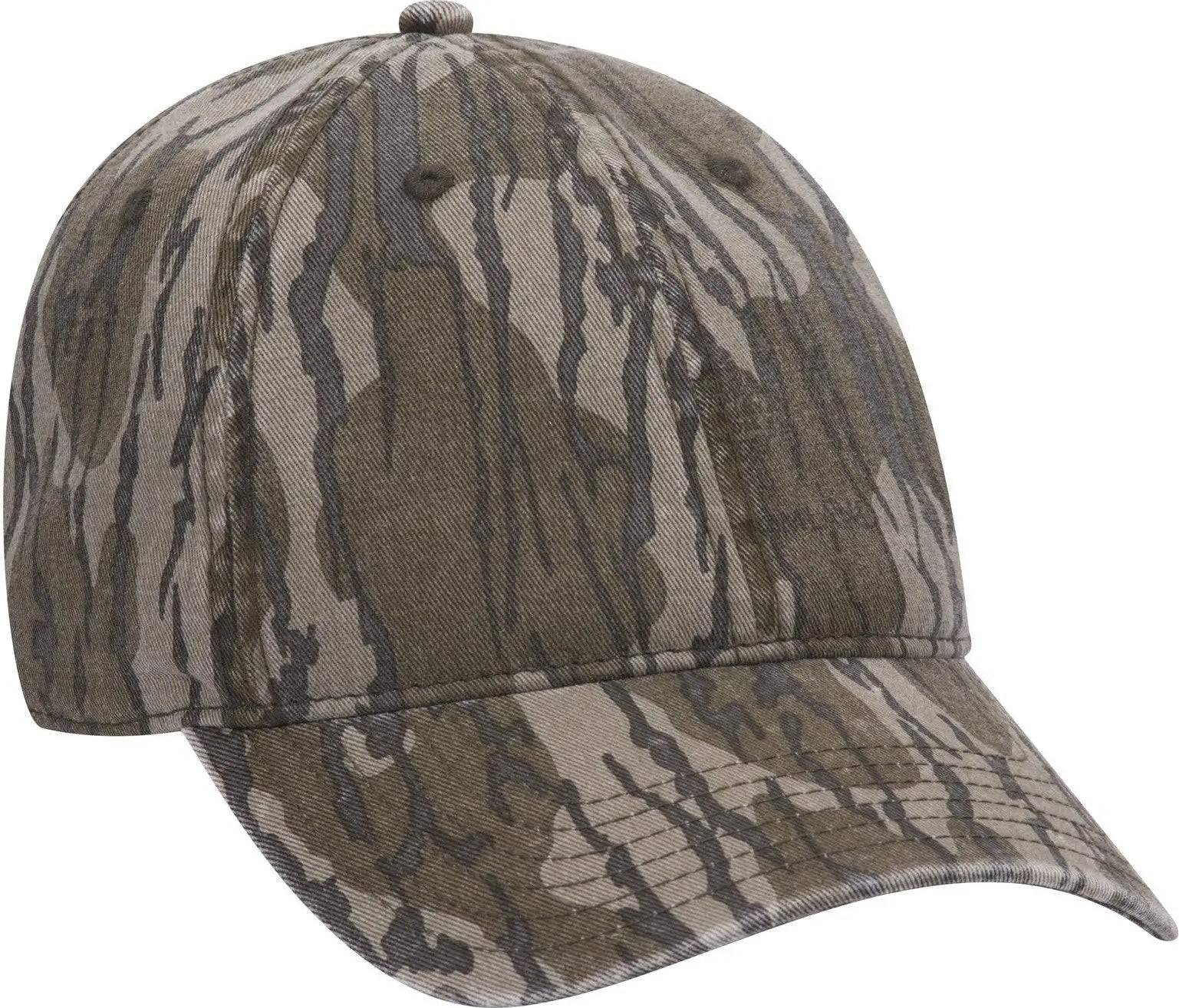 Otto 171-1296 Mossy Oak Camouflage 6 Panel Low Profile Dad Cap - Bottomland - 1/2’’ - 7 5/8’’