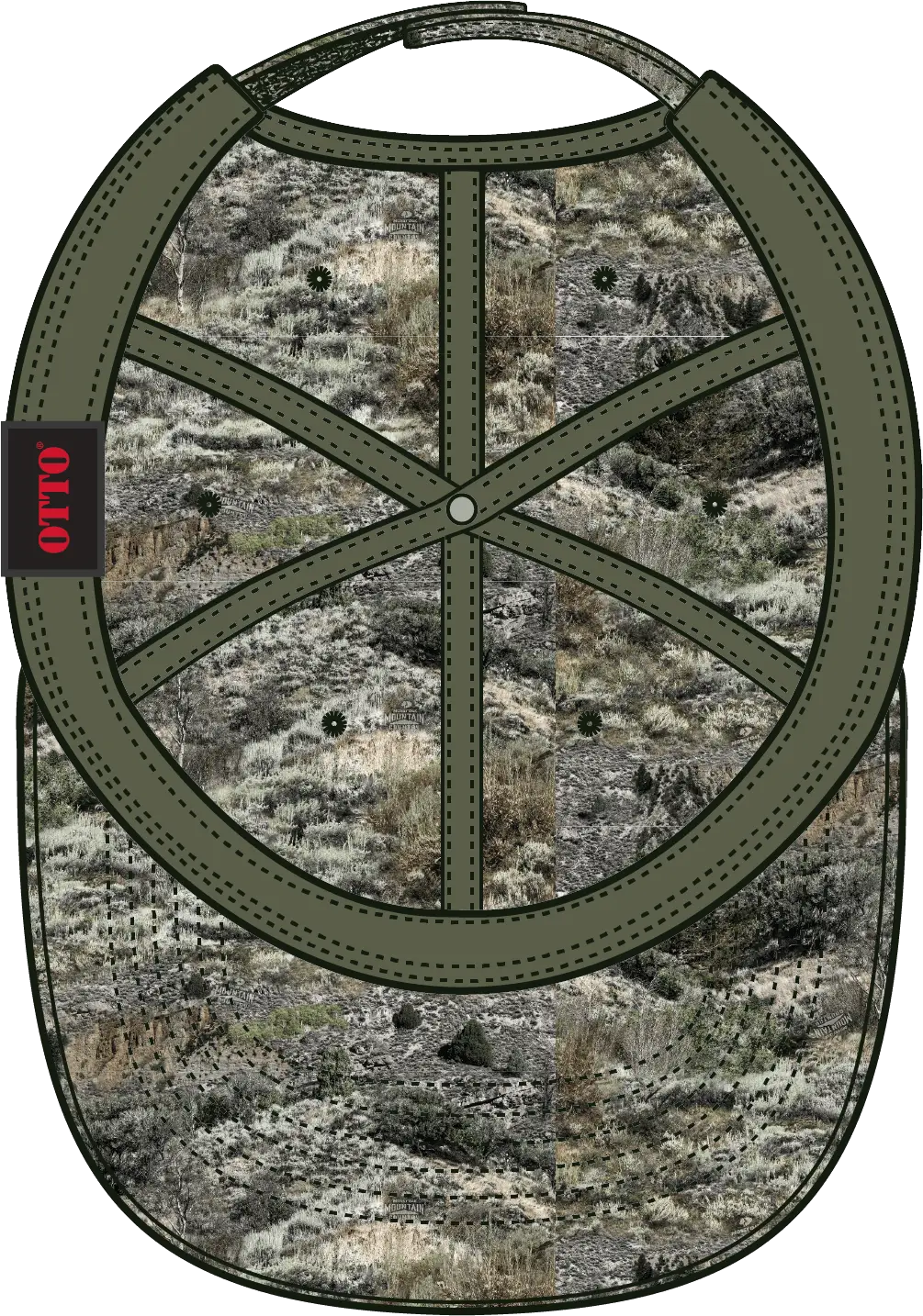 Otto 171-1296 Mossy Oak Camouflage 6 Panel Low Profile Dad Cap - Mountain Country Range - 1/2’’ - 7 5/8’’