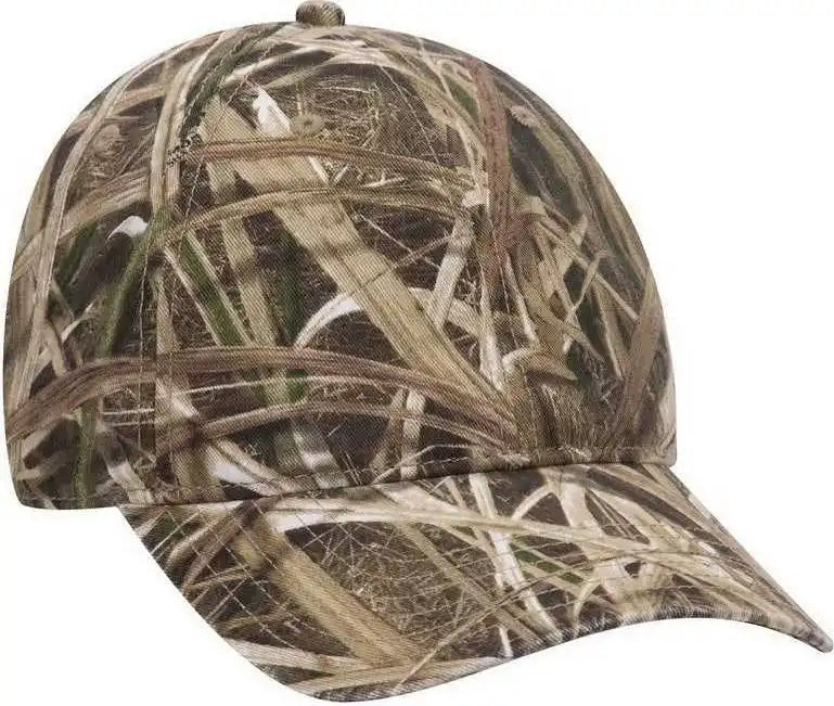 Otto 171 1296 Mossy Oak Camouflage Garment Washed Superior Cotton Twill 6 Panel Low Profile Baseball Cap Shadow Grass