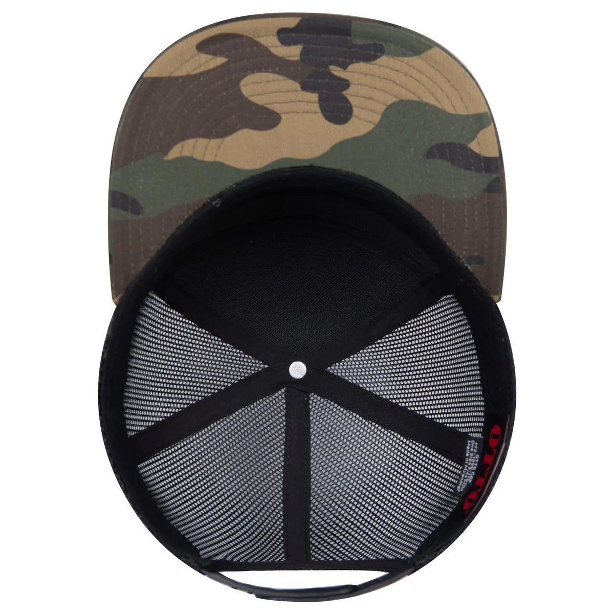 Otto 172-1298 ?Otto Snap’ 7 Panel Pro Style Mesh Back Trucker Snapback Cap - Dk.grn/brn/blk - 3/8’’ - 5/8’’