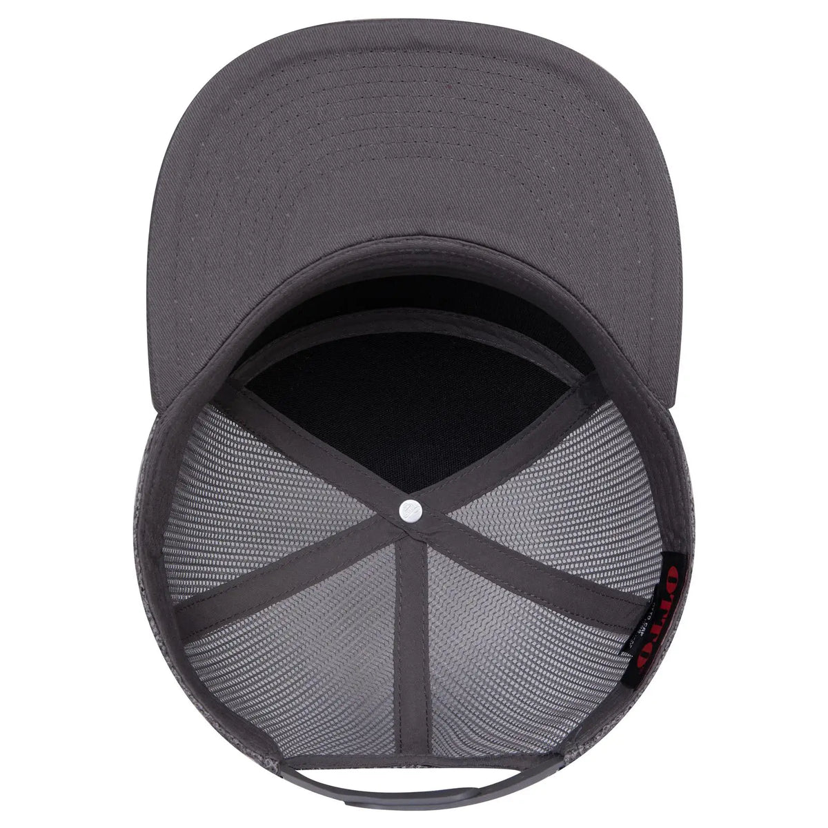 Otto 172-1298 ?Otto Snap’ 7 Panel Pro Style Mesh Back Trucker Snapback Cap - Char. Gray - 3/8’’ - 5/8’’