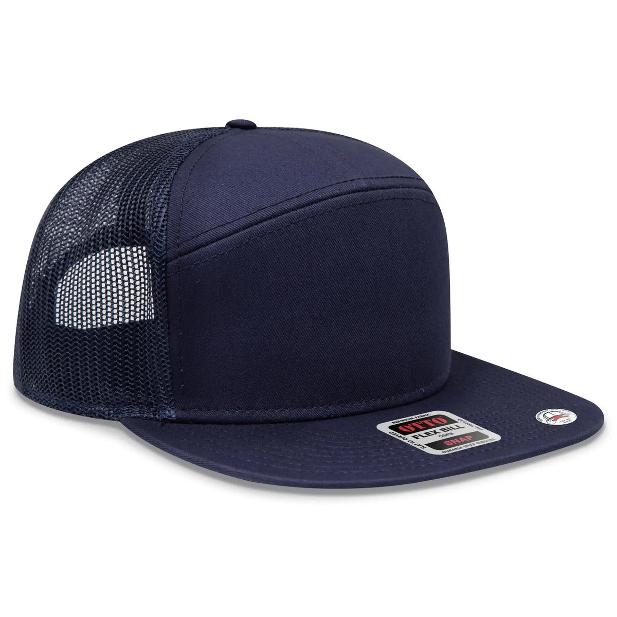 Otto 172-1298 ?Otto Snap’ 7 Panel Pro Style Mesh Back Trucker Snapback Cap - Navy - 3/8’’ - 5/8’’