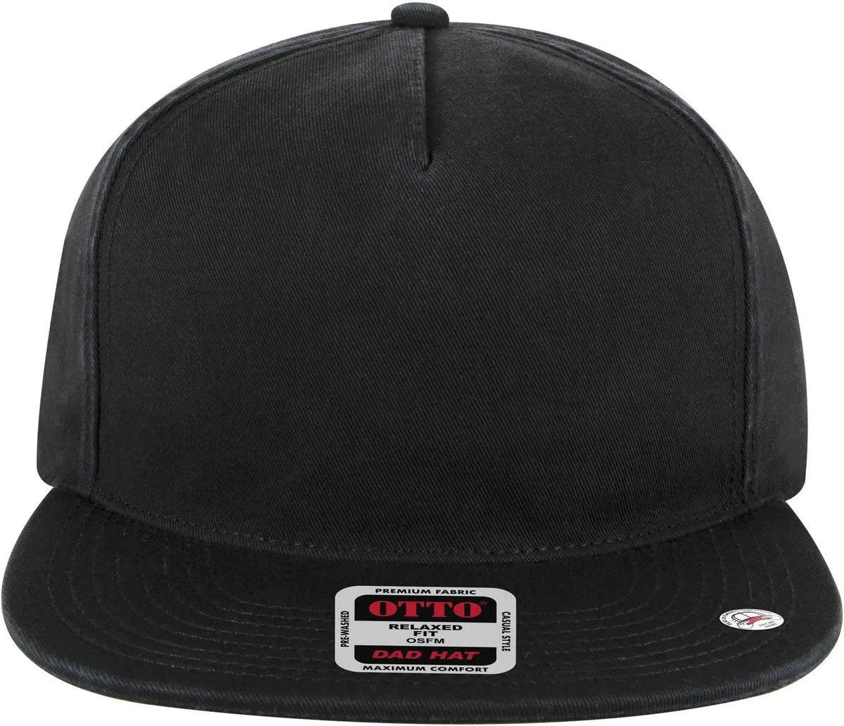 Otto 176-1315 5 Panel Low Profile Dad Cap - Black - 6 1/2’’ - 7 5/8’’