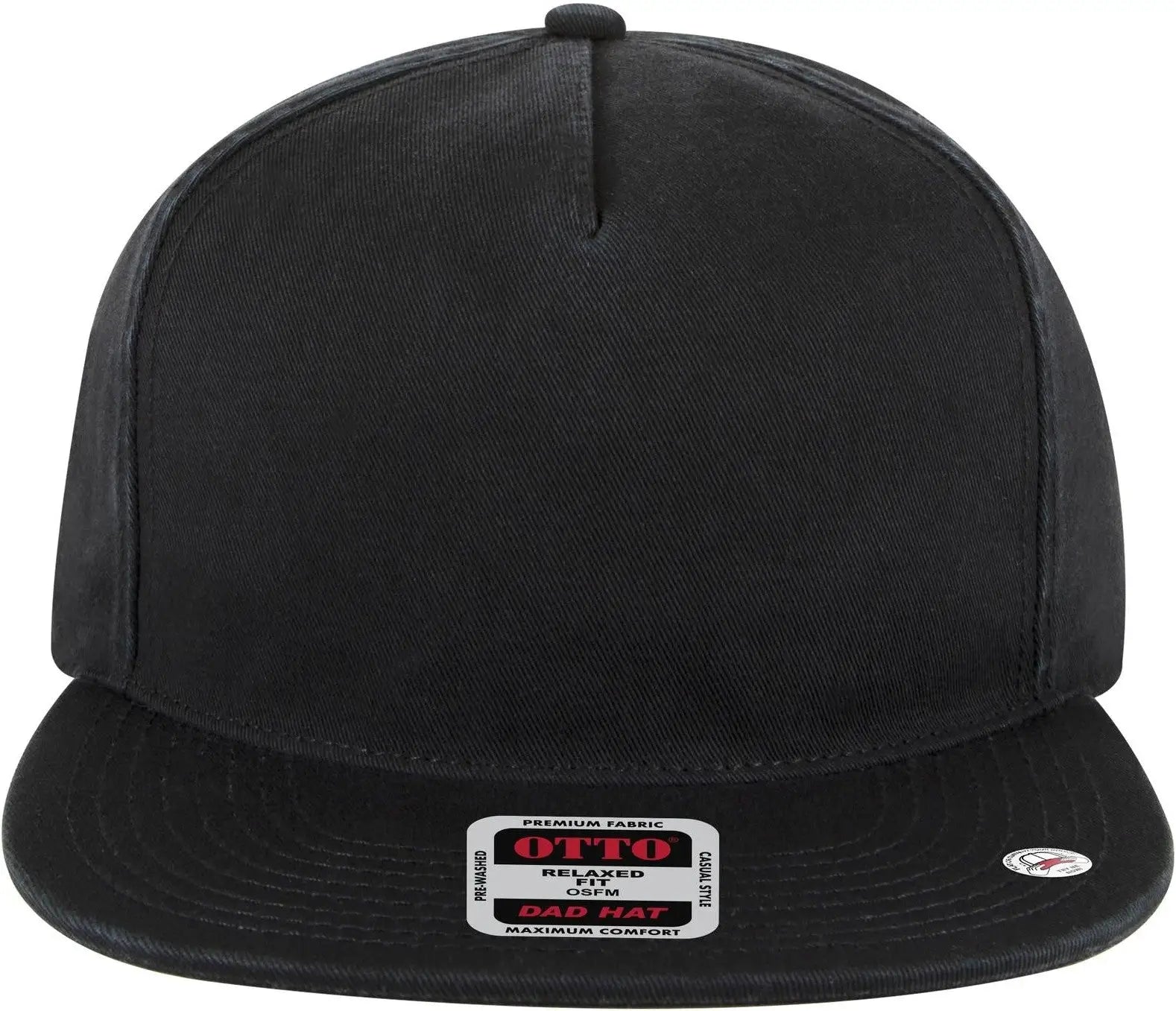 Otto 176-1315 5 Panel Low Profile Dad Cap - Black - 6 1/2’’ - 7 5/8’’