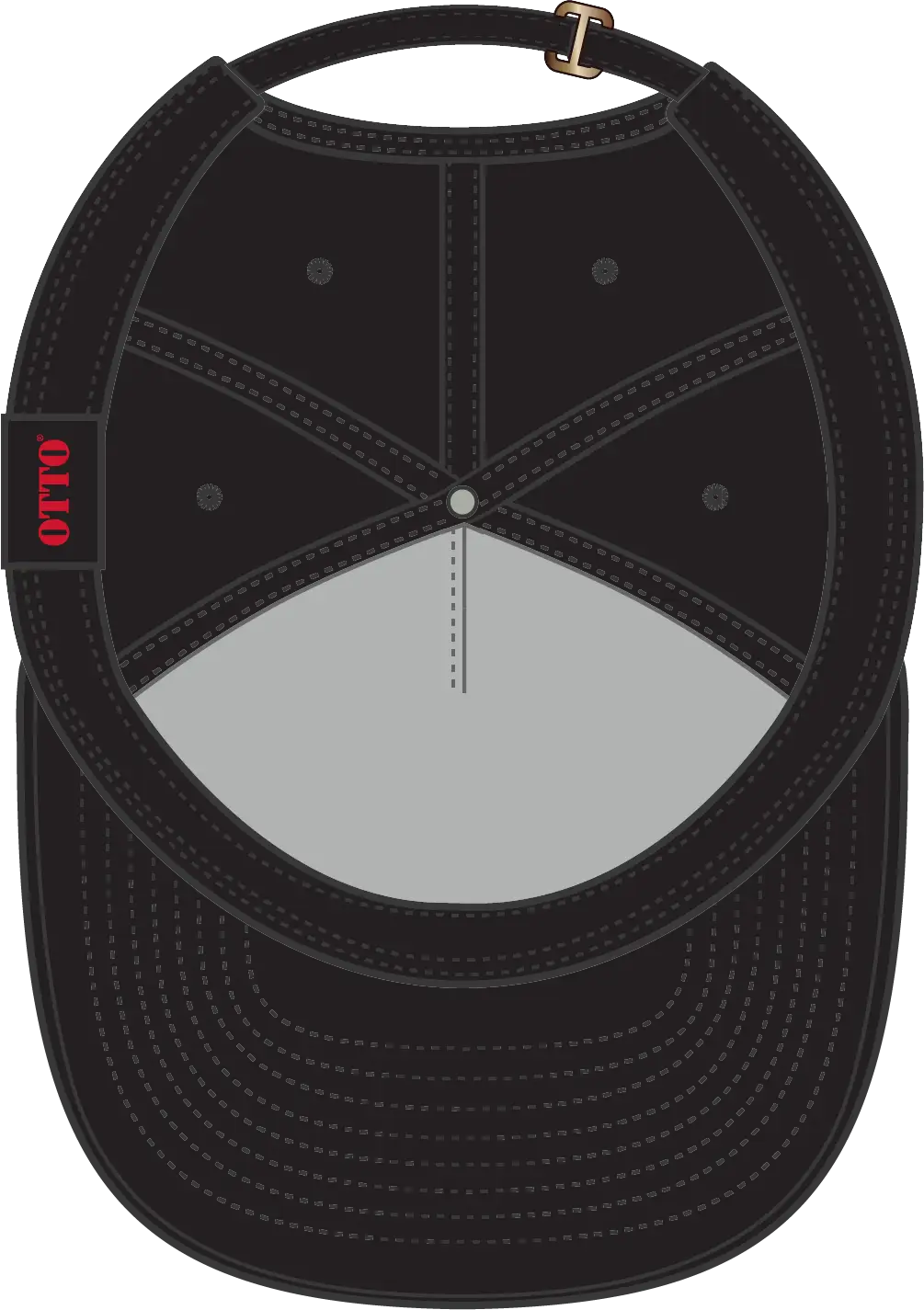 Otto 176-1315 5 Panel Low Profile Dad Cap - Black - 6 1/2’’ - 7 5/8’’