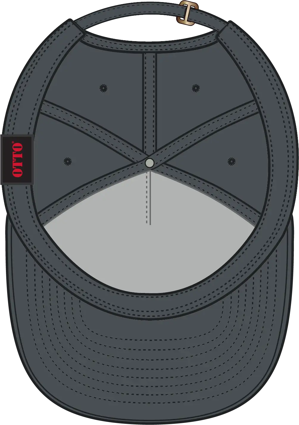 Otto 176-1315 5 Panel Low Profile Dad Cap - Char. Gray - 6 1/2’’ - 7 5/8’’