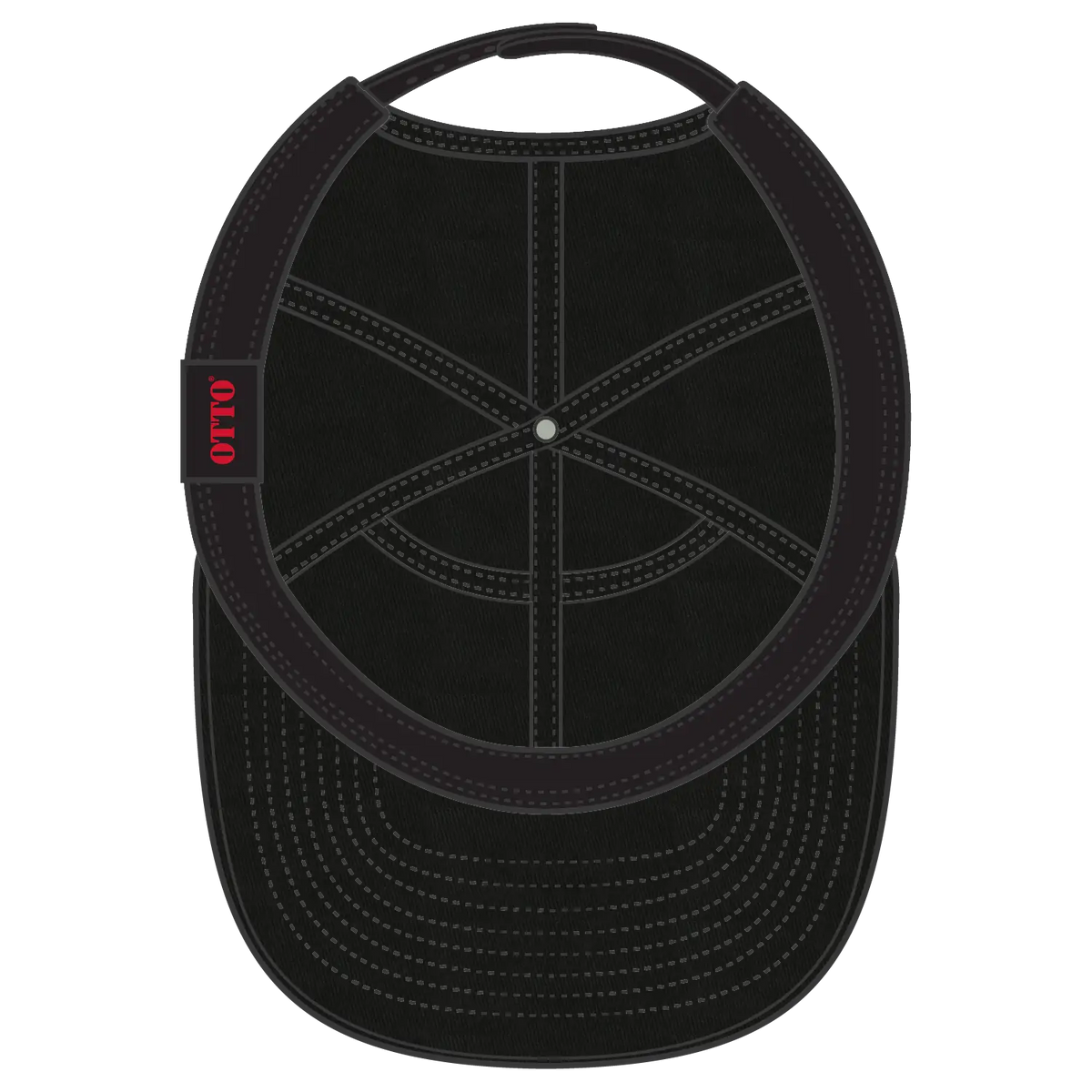 Otto 177-1331 ?Otto Snap’ 7 Panel Pro Style Snapback Cap - Black - 3/8’’ - 5/8’’