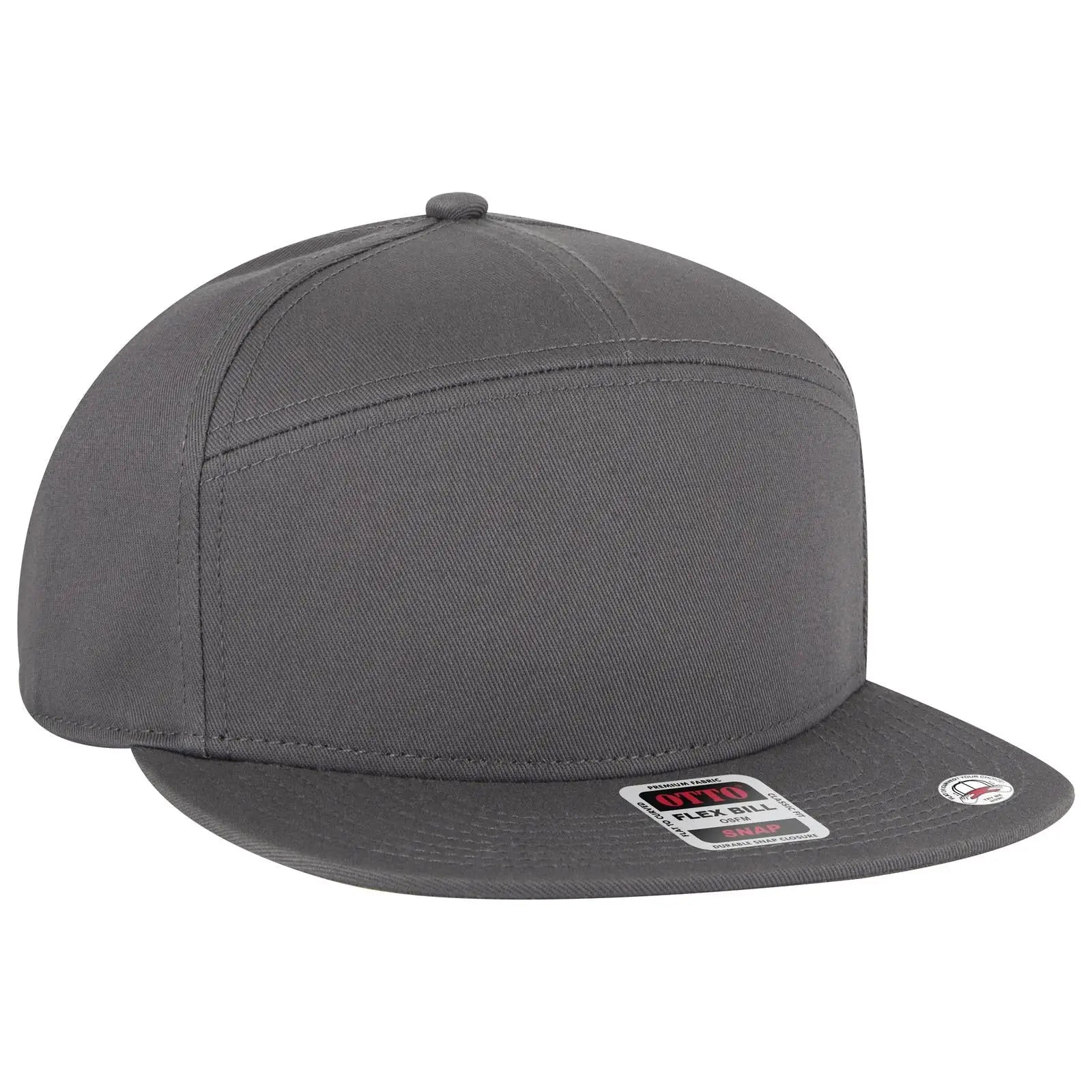 Otto 177-1331 ?Otto Snap’ 7 Panel Pro Style Snapback Cap - Char. Gray - 3/8’’ - 5/8’’