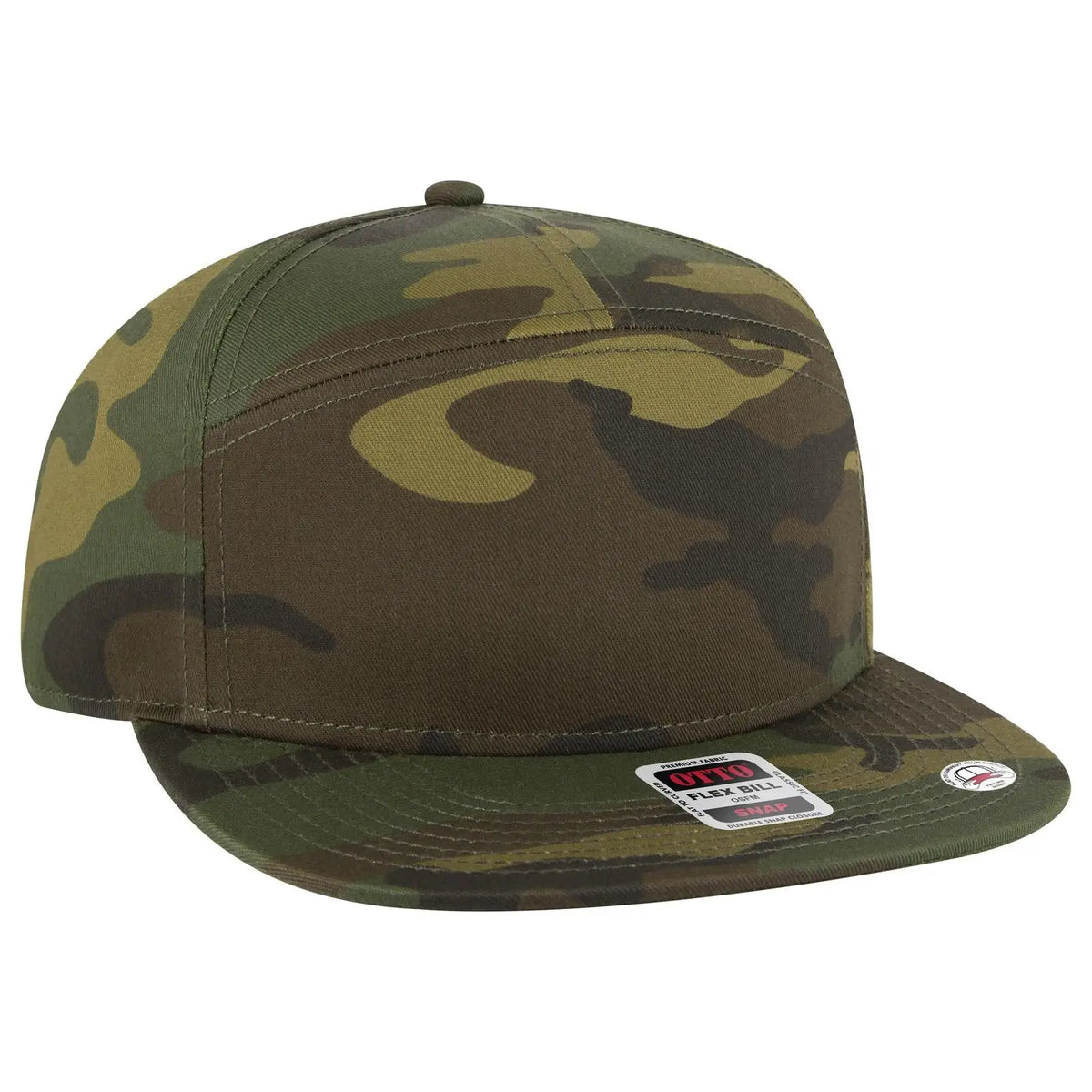 Otto 177-1331 ?Otto Snap’ 7 Panel Pro Style Snapback Cap - Dk.grn/brn - 3/8’’ - 5/8’’